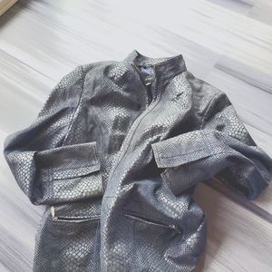 ALFANI snake print leather jacket